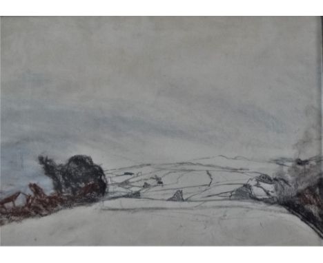 BOB BOURNE (1931-2021) Spring Hills Pencil and charcoal Framed and glazed Picture size 30 x 38cm Overall size 40 x 49cm