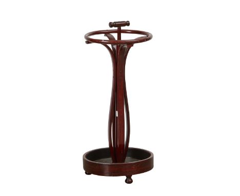 Victorian mahogany and bentwood umbrella or cane stand, late 19th to early 20th century. Similar to a Thonet umbrella stand. 