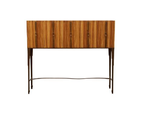 Franck Evennou (French, b. 1958). Large five cabinet credenza or dresser with an oak veneer interior. The exterior of zebrano