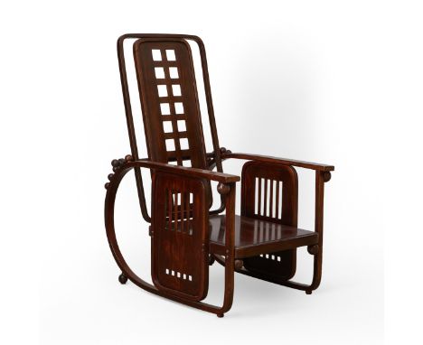 Joseph Hoffmann (Austrian, 1870-1956) for Jacob and Josef Kohn, Austria. Bentwood "Sitzmaschine" model 670 chair with adjusta