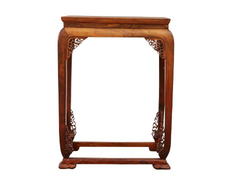 Victorian Chinoiserie wooden side table with intricately carved and pierced scrollwork panels along the legs.Provenance: From