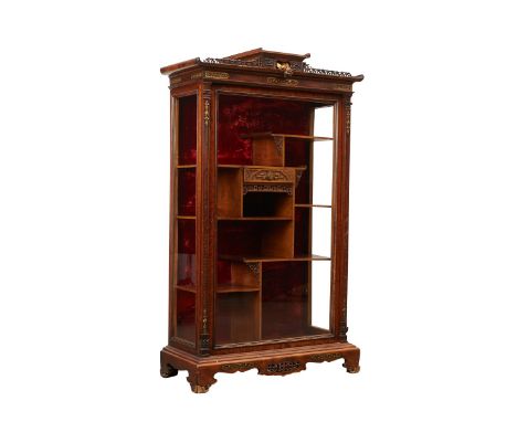 Gabriel Viardot (French, 1830-1906). Aesthetic movement chinosoiserie cabinet. The rectangular top with raised ends houses a 