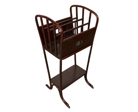 Thonet, Austria. Bentwood canterbury stand or magazine rack, ca. 1881-1919. With a slotted top resting between elegant curved