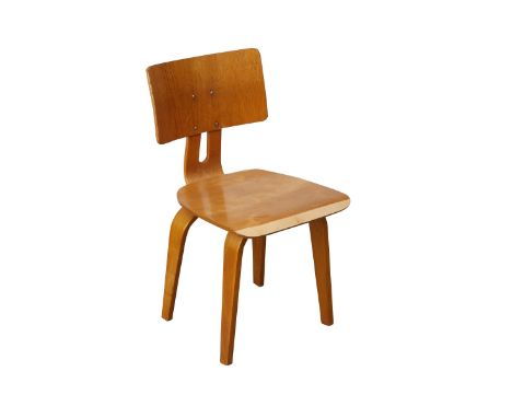 Cees Braakman (Dutch, 1917-1995) for UMS-Pastoe, The Netherlands. Unique model SB03 wooden pressed plywood dining chair, ca. 