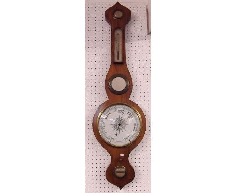 A Victorian rosewood banjo barometer/thermometer