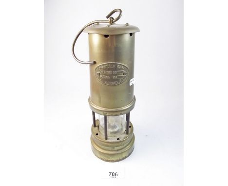 A brass Ferndale miners lamp