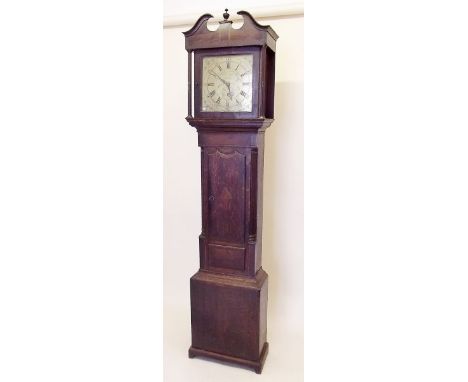 An 18th century oak longcase clock by James Stokes of Stourbridge, with 30 hour movement and pilasters to sides