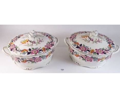 A Grindley's Marlborough dinner service comprising: six dinner plates, six breakfast plates, six tea plates, two tureens, sau