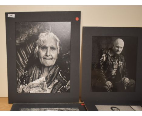 20th Century, a selection of mounted black and white portrait photos, the largest measures 28cm x 39cm, &amp; 38cm x 49cm ove