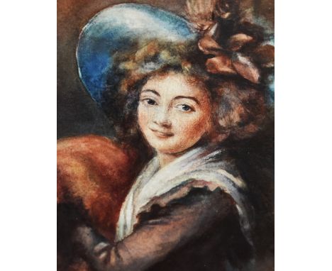 19th Century School, watercolour, Madame Mole-Reymond, after a portrait by Elisabeth Vigee Le Brun (1755-1842, French), signe