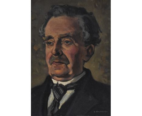 Hurst Balmford (1871-1950, British), oil on board, A shoulder length portrait of the artist's father Mr Kershaw Balmford, sig