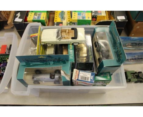 Box of Boxed Corgi and other model cars