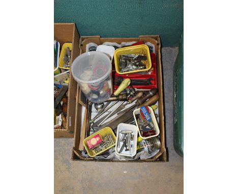 Box of tools, compass etc