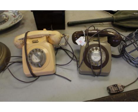 2 vintage dial phones