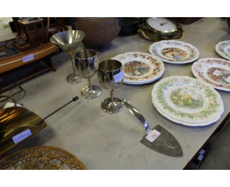 3 Stuart Devlin Goblets & Keswick Cakeslice