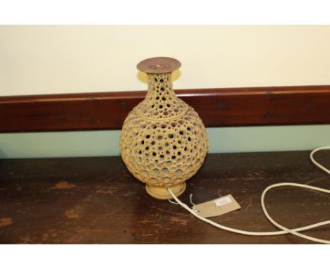 Art pottery lamp
