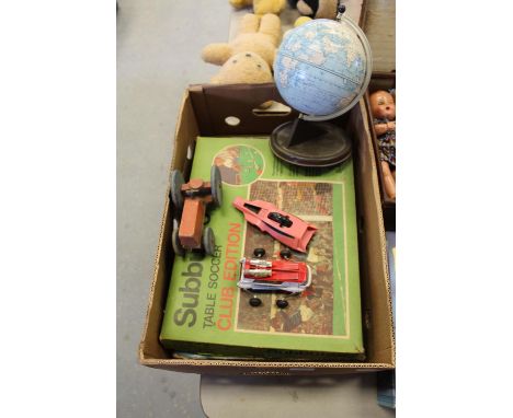 Box including Chad Valley globe etc