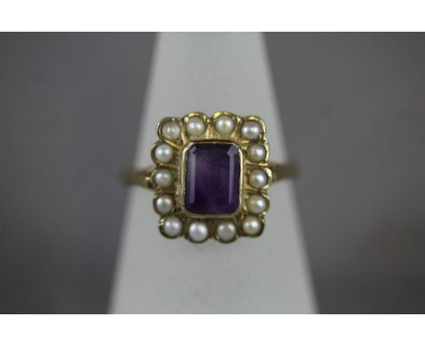 Pearl & Amethyst (9ct) ring