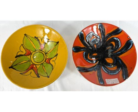 POOLE - two large Dolphin bowls, 27cm.