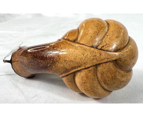 A cased and elongated&nbsp;amber and Meerschaum pipe, the stem decorated with a reclining male figure, length 24cm (head deta