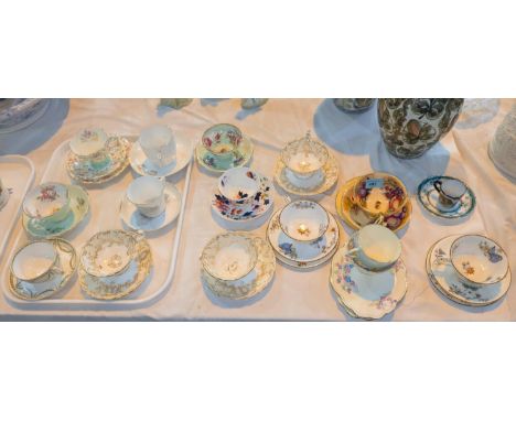 Fifteen various trio sets/cups and saucers including Foley, Aynsley, Royal Worcester etc.