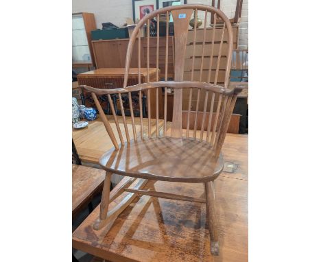 An Ercol style hoop and stick back rocking chair