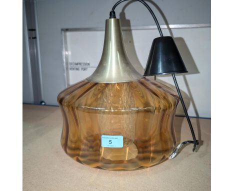 A mid-20th Century ceiling light with double glass shade.