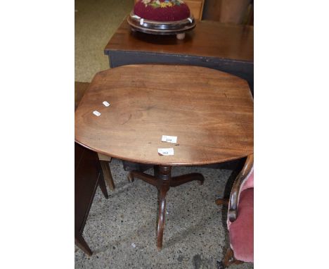 19th Century mahogany wine table with turned column and tripod base, top 54cm wide