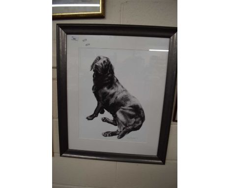 LUCY BOYDEL (BRITISH CONTEMPORARY), STUDY OF A BLACK LABRADOR, LIMITED EDITION PRINT NO 1 OF 25, F/G