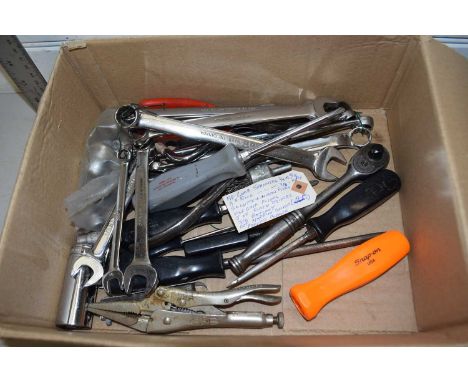 WORKSHOP TOOLS - SNAP-ON SPANNERS TO INCLUDE COMB SPANNERS 3/8-5/8, RING SPANNERS 3/8-11/16, VAROUS GRIP PLIERS AND OTHER ITE