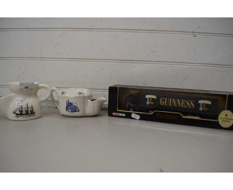 CORGI GUINNESS LORRY TOGETHER WITH TWO POTTERY SHAVING MUGS