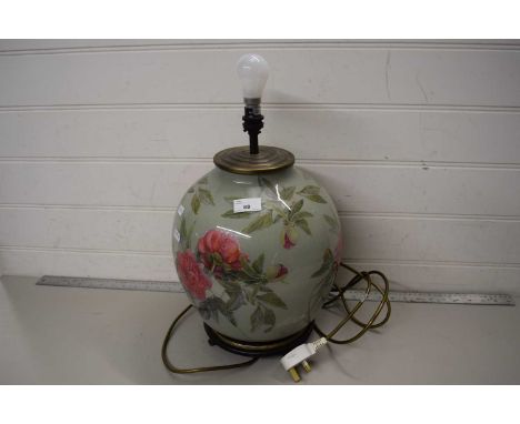 MODERN PORCELAIN FLORAL DECORATED TABLE LAMP