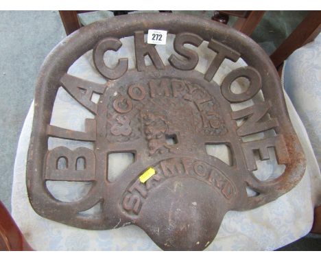 TRACTOR SEAT, cast iron tractor seat "Blackstone of Stamford" 