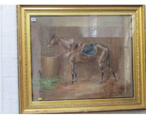 GEORGE ALGERNON FOTHERGILL, signed watercolour equestrian portrait "Furious-Eria Mor Rappel", dated 1924, 25" x 31" 