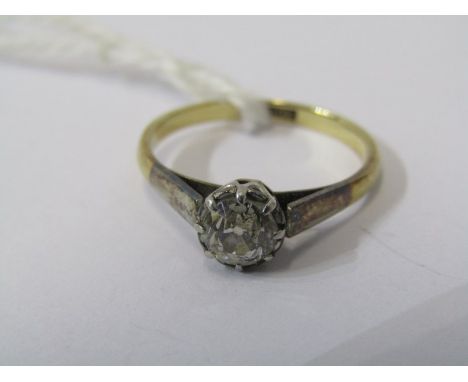 18ct YELLOW GOLD &amp; PLATINUM DIAMOND SOLITAIRE, Diamond measure approx 09.33 ct, size 'J/K' 