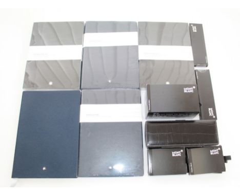 Seven Montblanc silver cut leather bound notebooks; Four Mystery Black eight ink cartridges; Montblanc Heritage Spider Metamo