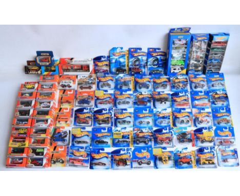Collection of generally diecast car models from Hot Wheels and Matchbox including multi vehicle sets from Hot Wheels, 2x larg