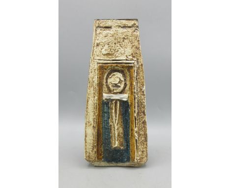 Troika Pottery coffin vase, abstract designs, signed LT to base, H17cmShipping £38.00 plus vat (UK Only)