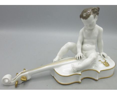 Rosenthal Cellist porcelain figure of a young boy/ putti sat on a cello, model No.342Shipping POA https://www.bradleys.ltd/qu