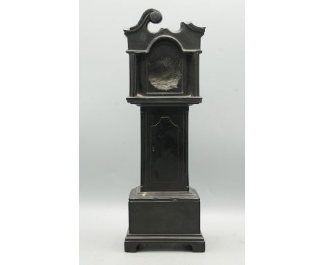 Jet pocket watch holder in the form of a grandfather clock, H33cm, A/FShipping £38.00 plus vat (UK Only)