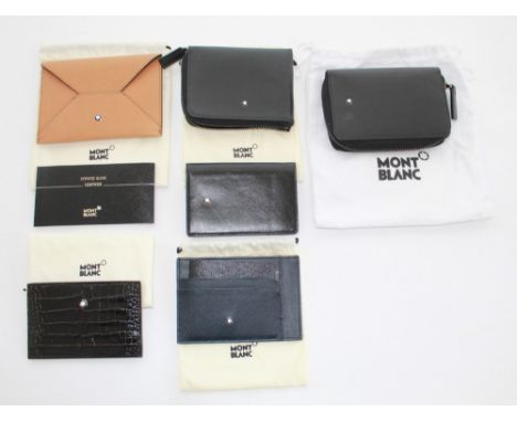 Montblanc leather items, incl. card wallet with box and dust bag, 8cm x 11.5cm; crocodile card wallet with box and dust bag, 