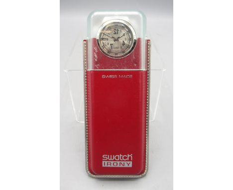 Swatch Irony stainless steel quartz wristwatch, signed silver Arabic dial with centre seconds, D37.7mmShipping £28.00 plus va