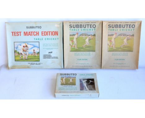 Extensive collection of Subbuteo table football and cricket sets and accessories including players, books and brochures etc.,