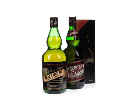 BLACK BOTTLE Blended Scotch Whisky 75cl, 40% volume. BLACK BOTTLE Blended Scotch Whisky 70cl, 40% volume in carton. Two bottl