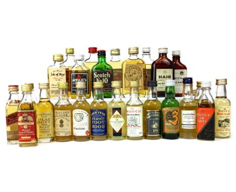 EIGHTY-SIX BLENDED SCOTCH WHISKY MINIATURES Includes Glen Calder (100° proof), Royal Deeside (70° proof), Old Orkney (40%), C