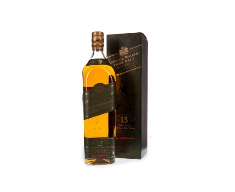 JOHNNIE WALKER GREEN LABEL AGED 15 YEARS - ONE LITRE Blended Malt Scotch Whisky One litre, 43% volume, in carton.