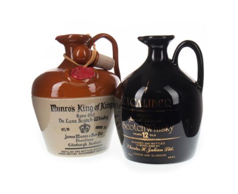EXCALIBUR 12 YEARS OLD Blended Scotch Whisky 75cl, 43% volume, in ceramic bottle. MUNRO'S KING OF KINGS Blended Scotch Whisky