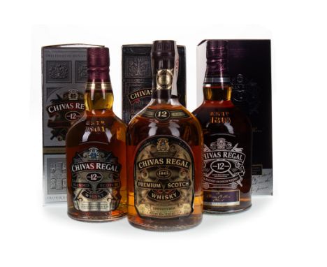 CHIVAS REGAL AGED 12 YEARS - ONE LITRE (2) Blended Scotch Whisky One litre, 40% volume, in carton. CHIVAS REGAL AGED 12 YEARS
