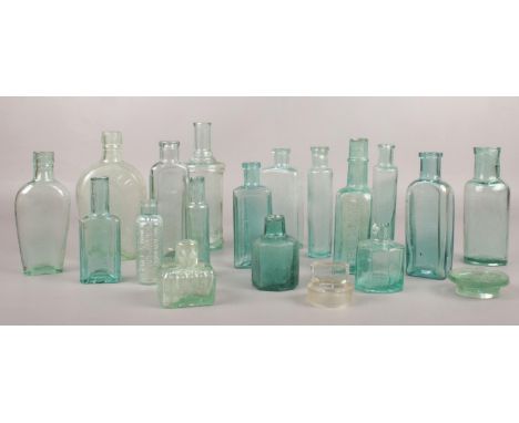 A collection of vintage glass/ chemist bottles.  