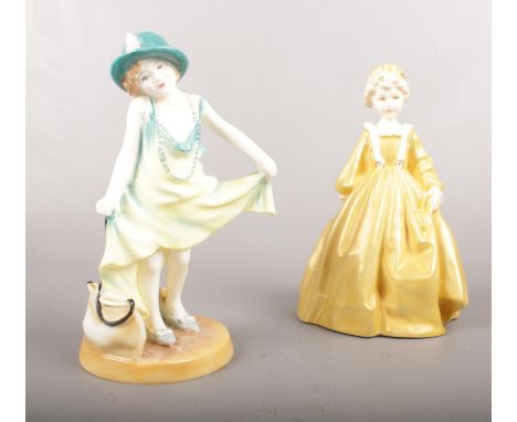 Two ceramic figures. Royal Doulton 'Dressing Up' HN 3300 Limited edition 139/ 9,500 &amp; Royal Worcester 'Grandmothers Dress